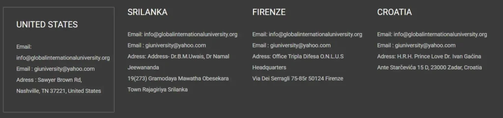 Honorary PhD प्रदानकर्ता: Global International University (USA) Address (ihdpi.com)